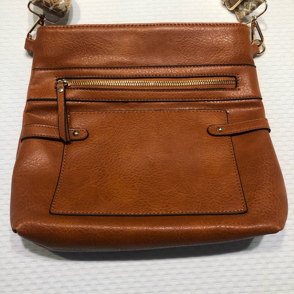 Le Miel Brown Shoulder Bag with Decorative Strap - Picture 2 of 15